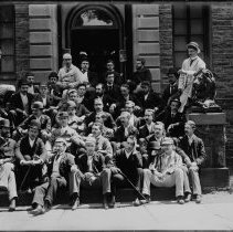 [Men in front of Nassau Hall, before 1911]