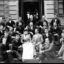 [Group in front of Nassau Hall, before 1911]