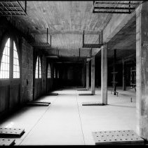 [Interior of the Princeton University Chapel during construction]