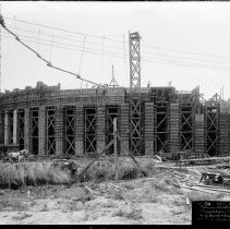 [Exterior view of Palmer Stadium construction]