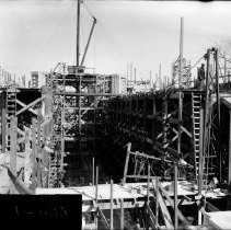 [Princeton University Chapel during construction]