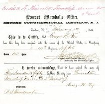 George H. Fox certificate of muster