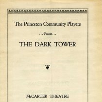 Program. The Dark Tower, Princeton Community Players at McCarter Theatre
