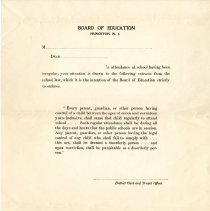 Form letter about irregular school attendence.