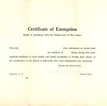 Certficate of Exemption.