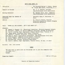 Program. "John-Witherspoon Civic Association Presents Let's Talk About It!"