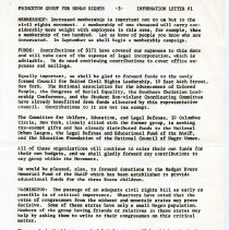 Princeton Group for Human Rights Information Letter #1