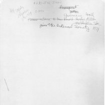 [East side of Guernsey Hall, before 1912]