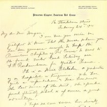 Letter. Princeton Chapter of the American Red Cross to Josephine Perry Morg