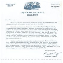 Princeton Playhouse letter to newcomers
