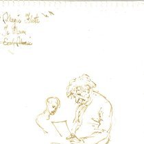 Sketch. Albert Einstein with child