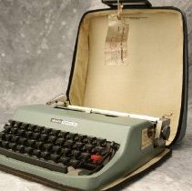 Typewriter in a carrying case