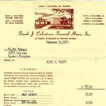 Funeral home receipt