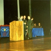 Shaking hands with Gen. Stump
