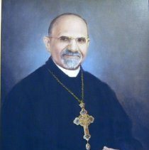 Photo of the painted portrait of Husson hanging at St. George's