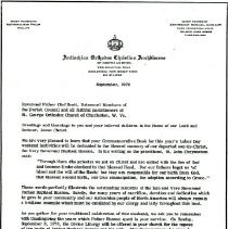 Letter of recogniziton for program dedication from Metropolitan Philip