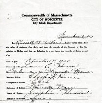 Russell Husson birth certificate - before Husson's ordination