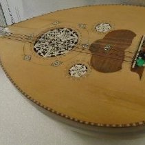 Wooden oud with inlay on body and neck