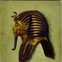 Book cover depicting death mask of Tutankhamun