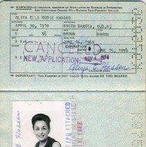 Interior passport pages showing image of  donor