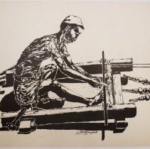 Lithograph print in black and white