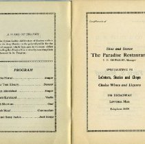 Inner pages of program in black text with borders