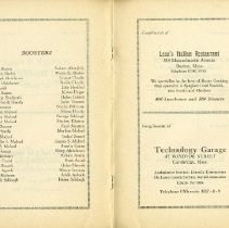 Centerfold of booklet with Booster members listed