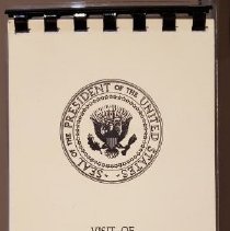 Booklet bound at the top. With seal of the President