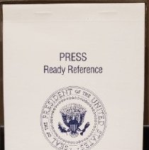 Booklet with staple bound at tome. With seal of the President