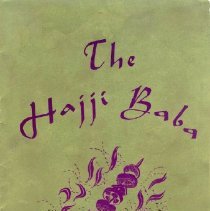 Gold restaurant menu printed in purple ink