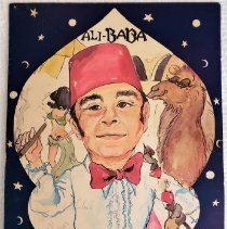 Color cover of menu with caricatures