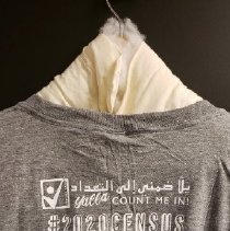 Grey shirt with white printing (back)