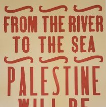 Letterpress poster with bold red text