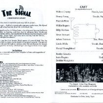 Interior pages of program with image of cast/band on stage