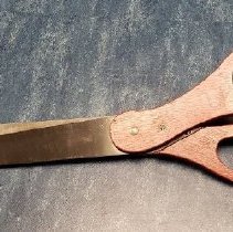 Large red-handled scissors