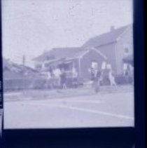 Strip of four photo negatives in black and white