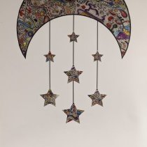 Poster with moon and stars motif