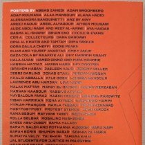 Back cover listing contributors, red background with glossy black ink