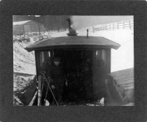 Steam locomotive in snow