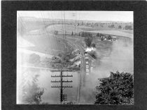 Train Tracks and Countryside Aerial View