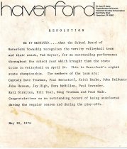 Resolution - State Title Volleyball 1976