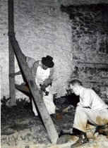 Civil Defense- Shoring up a "damaged" wall 1950s