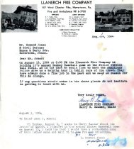 Civil Defense Llanerch Fire Co. Letter 1964