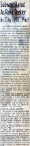 Civil Defense: Subway Slated as Raid Shelter 1952