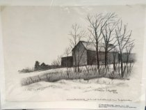 Behind Barn on the West Bank of the Creek near Penfield Station" (1928)