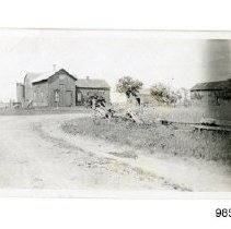 [Farm buildings and snake fence]