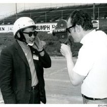 [John Arajs at race track]