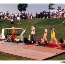 [Aerobics at Budd employee event]