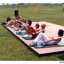 [Aerobics at Budd employee event]