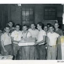 [Siegfried Hahn with wedding present]